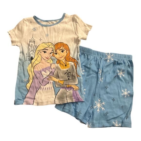 Disney Frozen Girls 4 Piece Pajama Set, Size 6 - Picture 5 of 6